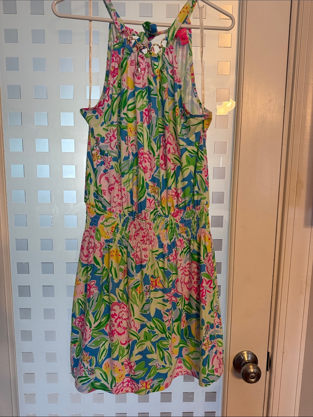 Lilly Pulitzer Floral Halter Mini Dress in Pink, Green, Blue